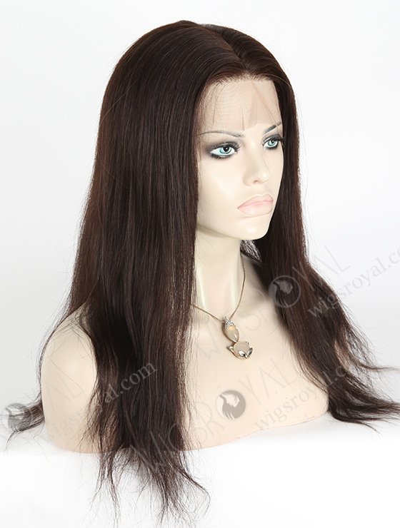 In Stock Chinese Virgin Hair 18" Natural Straight Color #2 Silk Top Full Lace Wig STW-713-4897