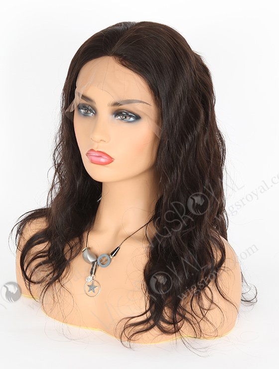 In Stock Brazilian Virgin Hair 16" Body Wave Natural Color Silk Top Full Lace Wig STW-420-4737