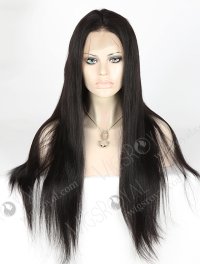 In Stock Indian Remy Hair 22" Yaki Straight #1B Color 360 Lace Wig 360LW-01029