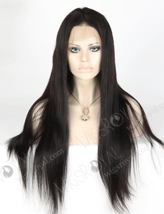 In Stock Indian Remy Hair 22" Yaki Straight #1B Color 360 Lace Wig 360LW-01029
