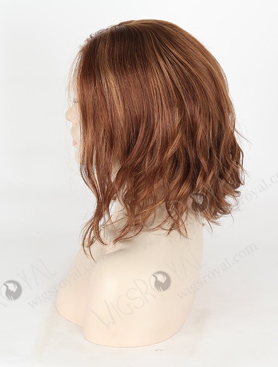 In Stock Brazilian Virgin Hair 12" Bob Wavy Color 6/10# Highlights Full Lace Wig FLW-04258-5343