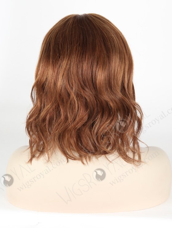 In Stock Brazilian Virgin Hair 12" Bob Wavy Color 6/10# Highlights Full Lace Wig FLW-04258-5345