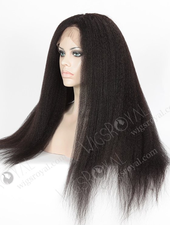 In Stock Indian Remy Hair 22" Kinky Straight #1B Color 360 Lace Wig 360LW-01030-5451