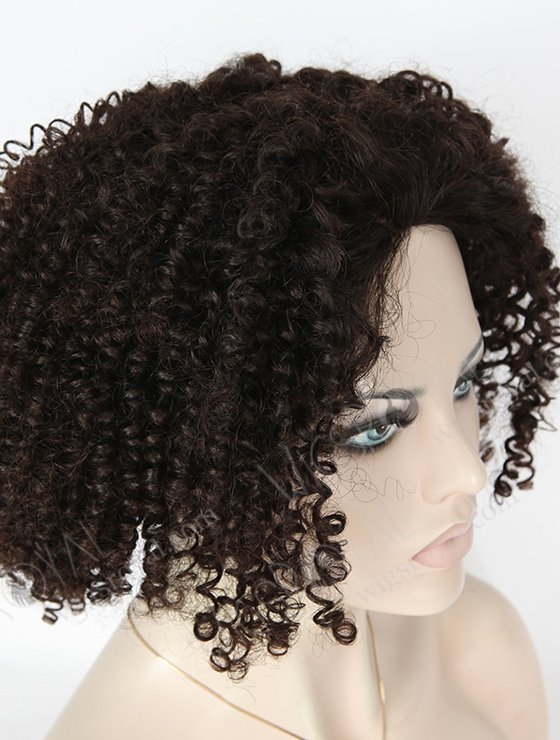 In Stock Brazilian Virgin Hair 16" tight spiral curl Natural Color Silk Top Glueless Wig GL-04049-5815