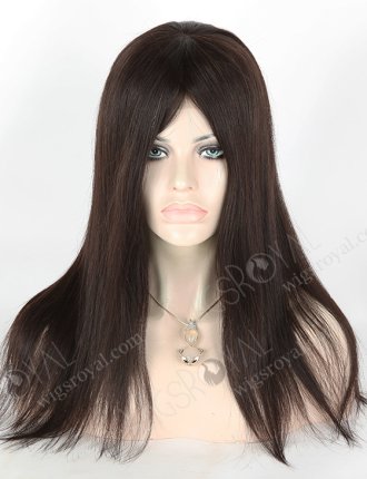 In Stock Brazilian Virgin Hair 16" Straight Natural Color Silk Top Glueless Wig GL-04069