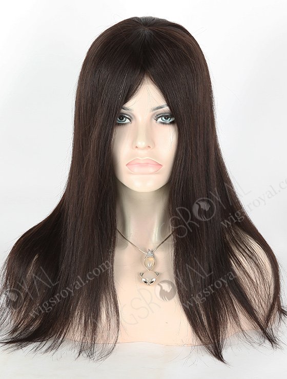 In Stock Brazilian Virgin Hair 16" Straight Natural Color Silk Top Glueless Wig GL-04069-5819