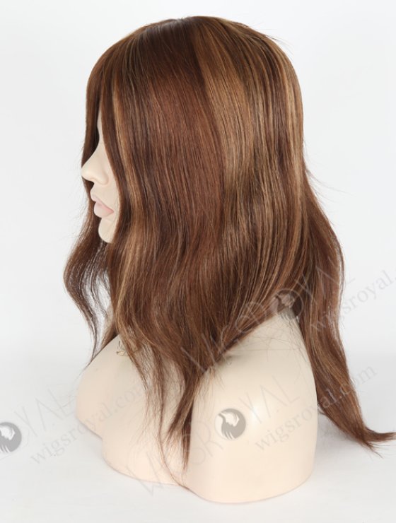 In Stock European Virgin Hair 12" Straight 3# with T3/6# and T3/8# Highlight Silk Top Glueless Wig GL-08050-6009