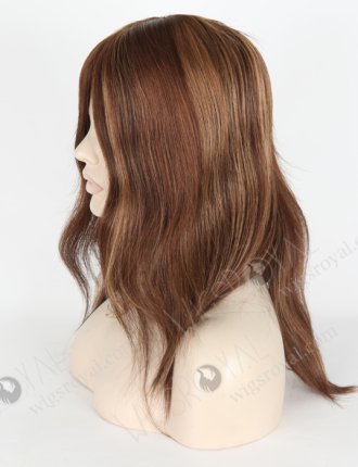In Stock European Virgin Hair 12" Straight 3# with T3/6# and T3/8# Highlight Silk Top Glueless Wig GL-08050