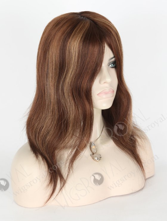 In Stock European Virgin Hair 12" Straight 3# with T3/6# and T3/8# Highlight Silk Top Glueless Wig GL-08050-6012