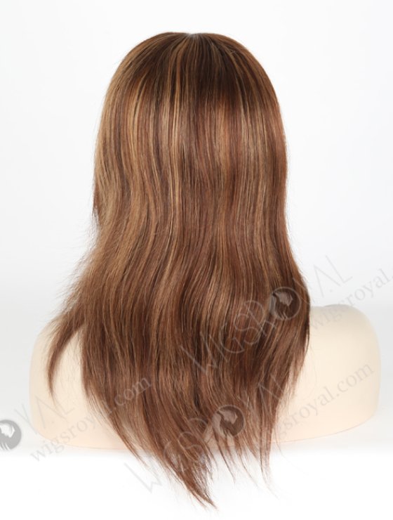 In Stock European Virgin Hair 12" Straight 3# with T3/6# and T3/8# Highlight Silk Top Glueless Wig GL-08050-6011