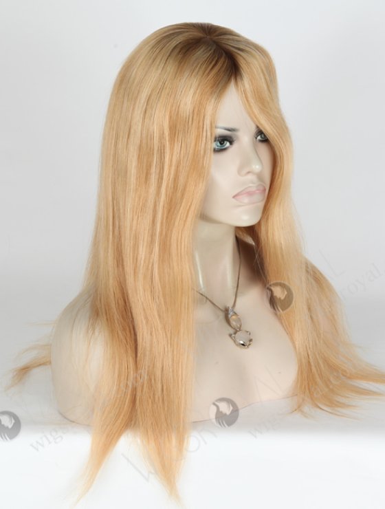 In Stock Chinese Virgin Hair 18" Straight T9/18# with T9/22# Highlights Silk Top Glueless Wig GL-07021-5993