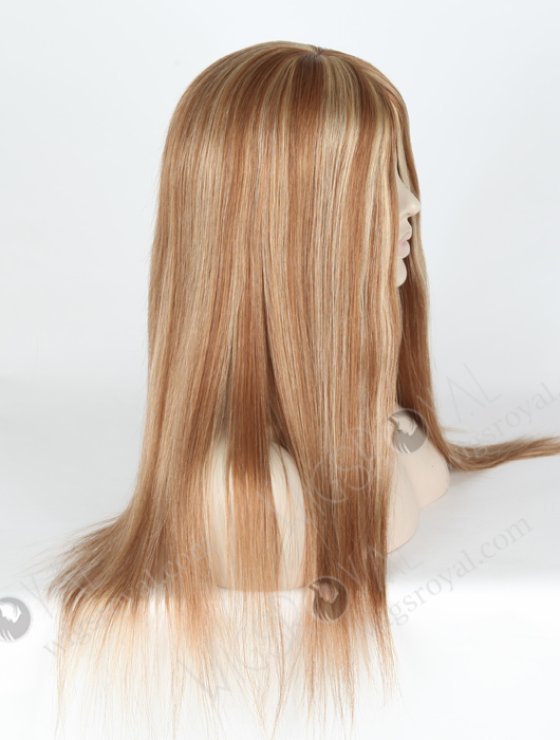 In Stock European Virgin Hair 20" Straight 9/10# Evenly Blended with 22# Highlights Glueless Silk Top Wig GL-08068-6239