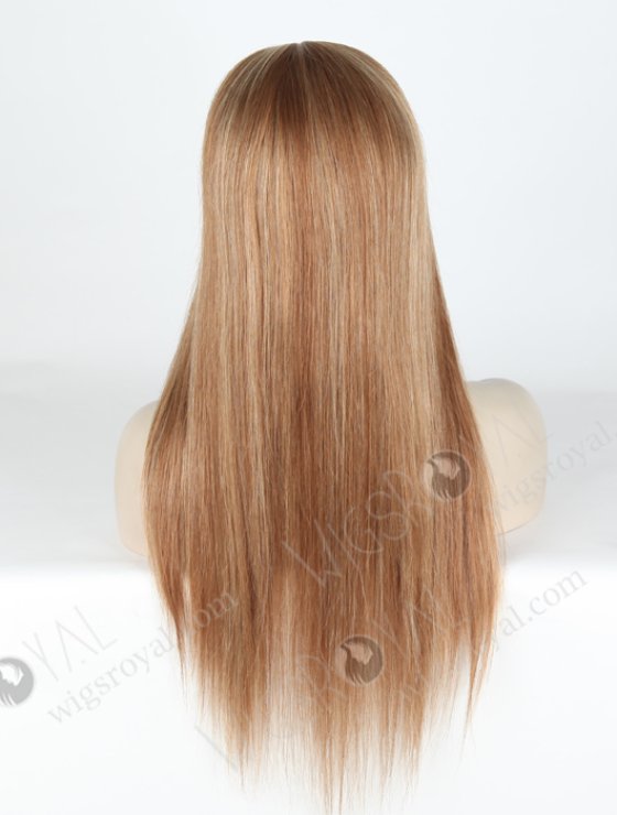 In Stock European Virgin Hair 20" Straight 9/10# Evenly Blended with 22# Highlights Glueless Silk Top Wig GL-08068-6240