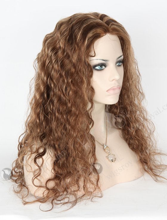 In Stock Brazilian Virgin Hair 20" Natural Curly 3/9# Evenly Blended with 16# Highlights Silk Top Glueless Wig GL-04023-6526