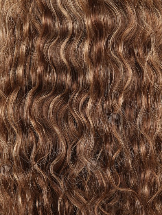 In Stock Brazilian Virgin Hair 20" Natural Curly 3/9# Evenly Blended with 16# Highlights Silk Top Glueless Wig GL-04023-6529