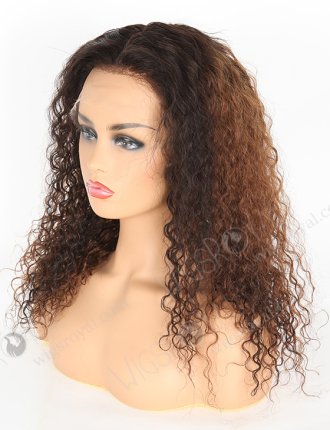In Stock Brazilian Virgin Hair 18" Water Wave T-Natural Color/6# Full Lace Wig FLW-04239