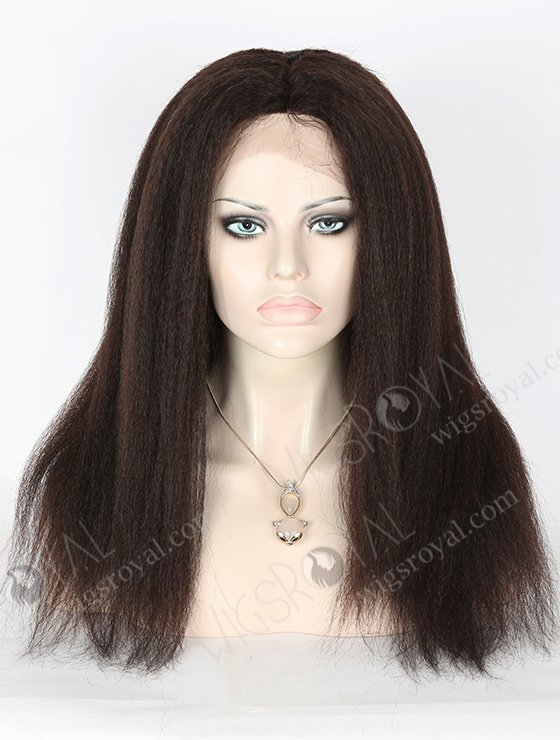 In Stock Brazilian Virgin Hair 18" Kinky Straight Natural Color Full Lace Wig FLW-04216