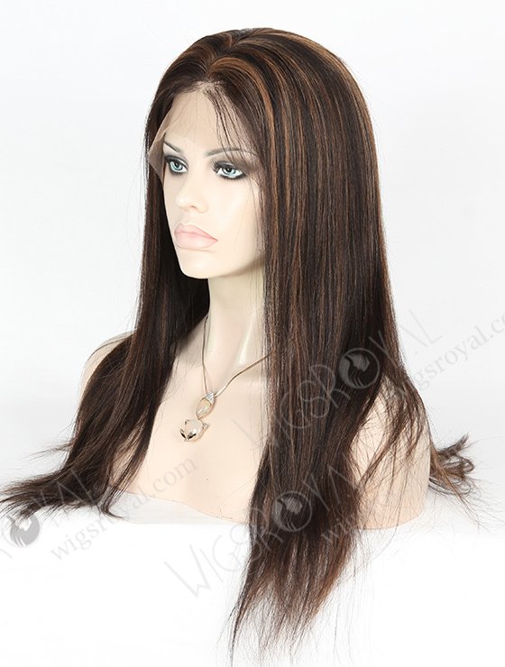 In Stock Brazilian Virgin Hair 18" Light Yaki 1b/30# Highlights Full Lace Wig FLW-04221-6305