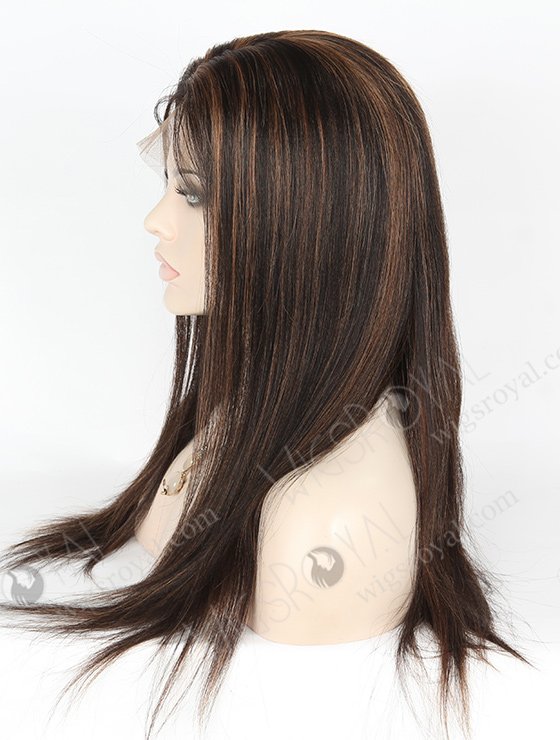 In Stock Brazilian Virgin Hair 18" Light Yaki 1b/30# Highlights Full Lace Wig FLW-04221-6307