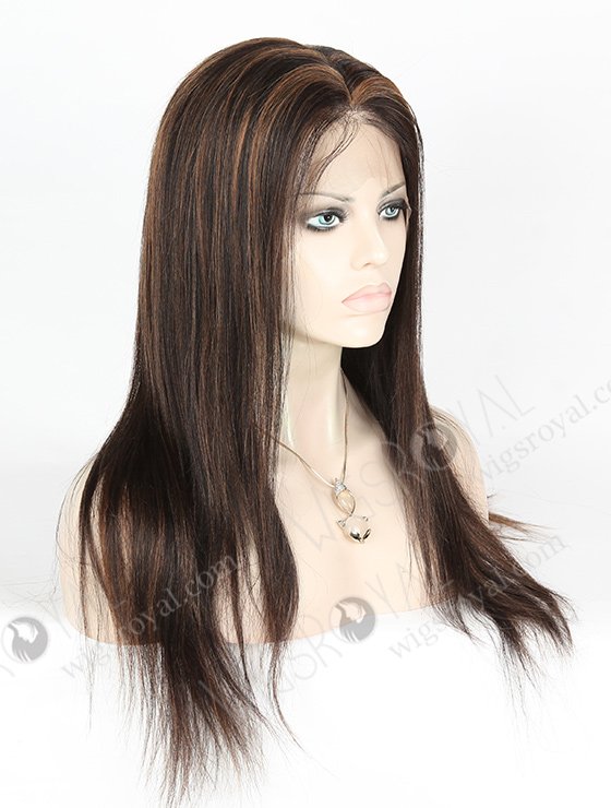 In Stock Brazilian Virgin Hair 18" Light Yaki 1b/30# Highlights Full Lace Wig FLW-04221-6308