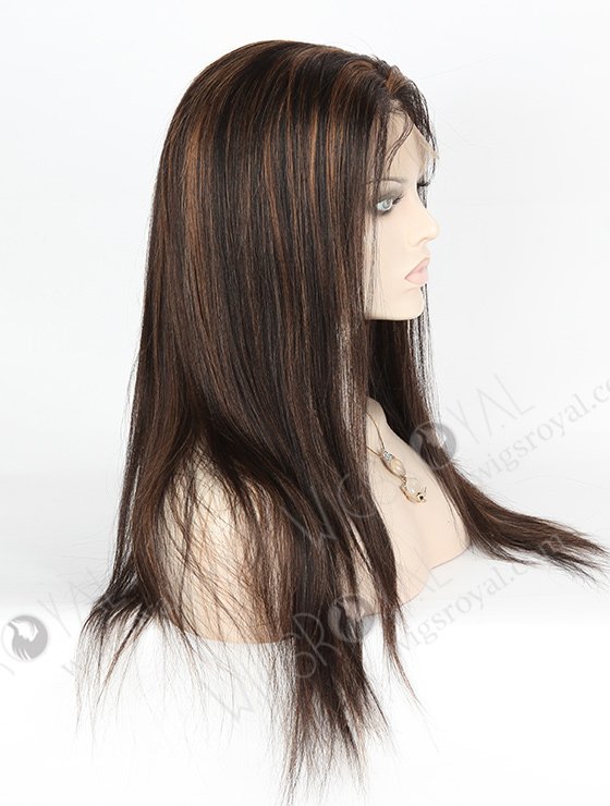 In Stock Brazilian Virgin Hair 18" Light Yaki 1b/30# Highlights Full Lace Wig FLW-04221-6309