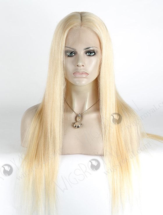 In Stock Indian Remy Hair 22" Straight 613# Color Full Lace Wig FLW-01853