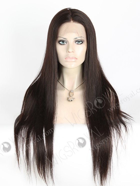 In Stock Brazilian Virgin Hair 24" Straight Natural Color Full Lace Wig FLW-04212-6243