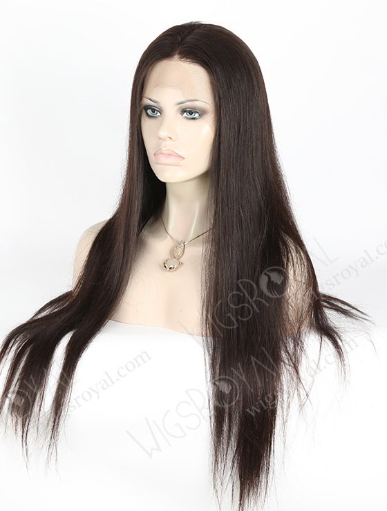 In Stock Brazilian Virgin Hair 24" Straight Natural Color Full Lace Wig FLW-04212-6244