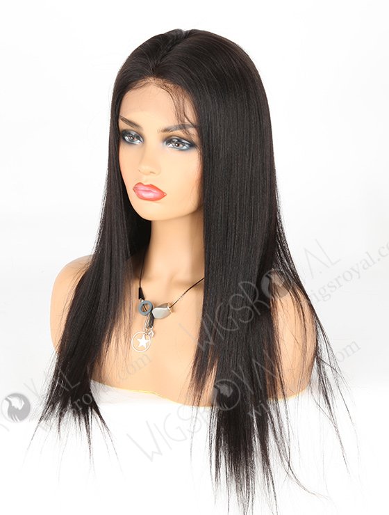 In Stock Brazilian Virgin Hair 20" Light Yaki Color 1b# Full Lace Wig FLW-04244-6284