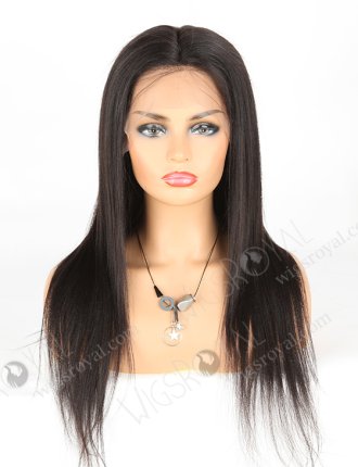 Best Human Hair Full Lace Wigs for Black Females 20 Inch 1B# Yaki Straight FLW-04243
