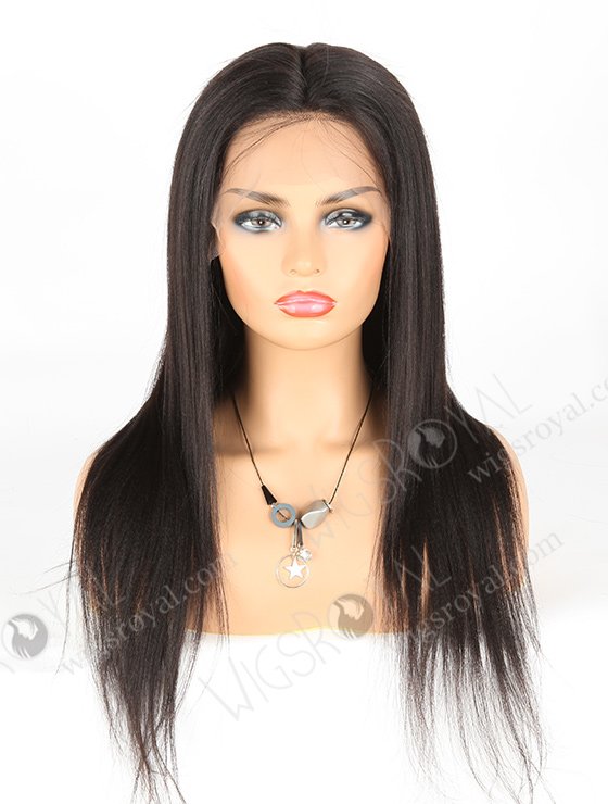 Best Human Hair Full Lace Wigs for Black Females 20 Inch 1B# Yaki Straight FLW-04243