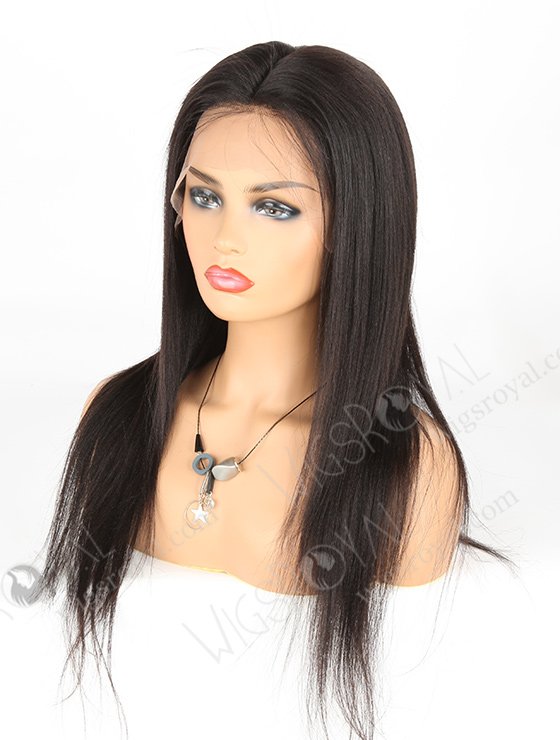 In Stock Brazilian Virgin Hair 20" Yaki Color 1b# Full Lace Wig FLW-04243-6272