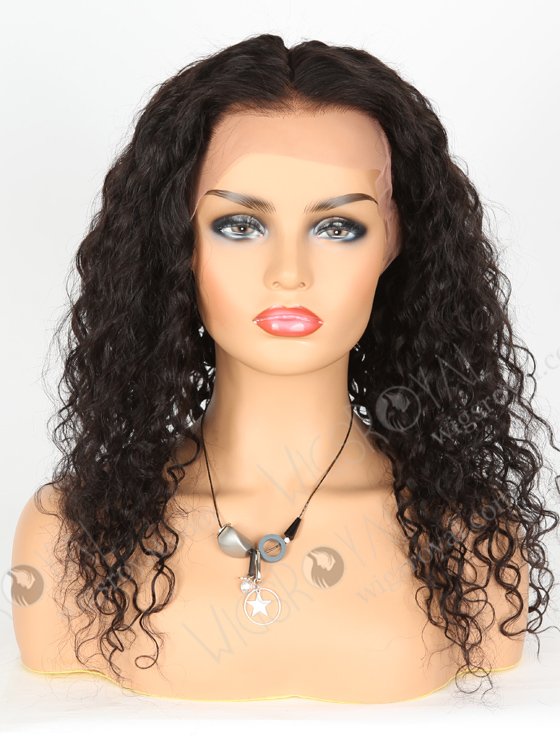 In Stock Indian Remy Hair 18" Curly 15mm Natural Color Lace Front Wig SLF-01246-6856
