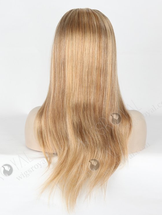 In Stock European Virgin Hair 16" Straight 613# with 9# Highlights and 18# Highlights roots color 9# Silk Top Glueless Wig GL-08045-6749