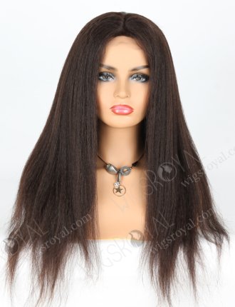 In Stock Malaysian Virgin Hair 20" Italian Yaki Natural Color Silk Top Full Lace Wig STW-313