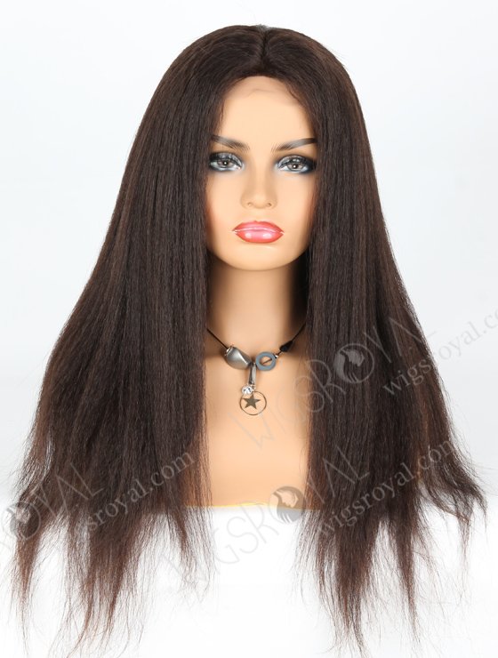 In Stock Malaysian Virgin Hair 20" Italian Yaki Natural Color Silk Top Full Lace Wig STW-313-6880