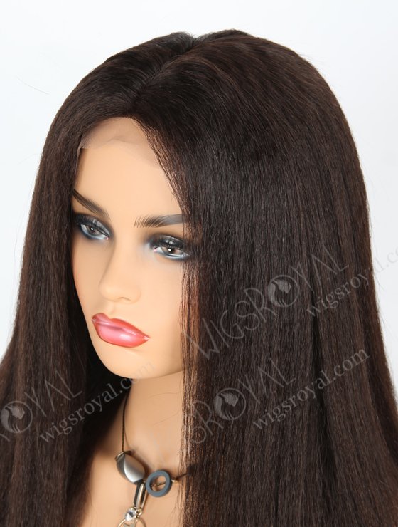 In Stock Malaysian Virgin Hair 20" Italian Yaki Natural Color Silk Top Full Lace Wig STW-313-6881