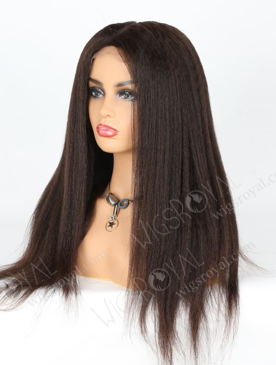 In Stock Malaysian Virgin Hair 20" Italian Yaki Natural Color Silk Top Full Lace Wig STW-313-6882