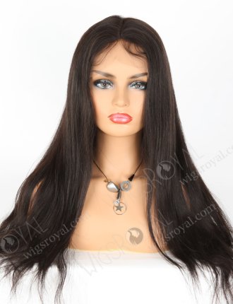 In Stock Chinese Virgin Hair 20" Natural Straight Natural Color Silk Top Full Lace Wig STW-709