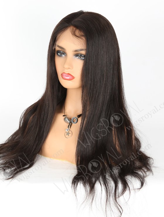 In Stock Chinese Virgin Hair 20" Natural Straight Natural Color Silk Top Full Lace Wig STW-709-6897