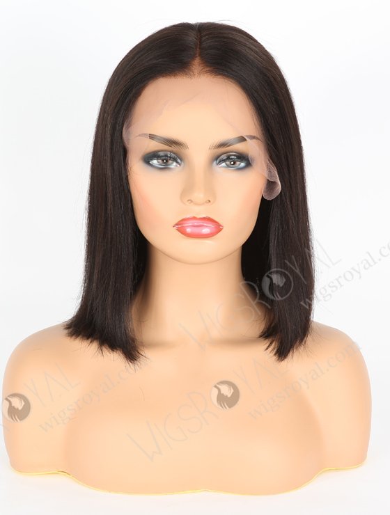 In Stock Indian Remy Hair 12" YAKI BOB Natural Color Lace Front Wig MLF-01013-6791