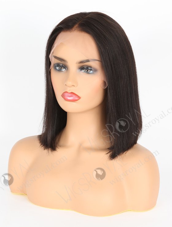 In Stock Indian Remy Hair 12" YAKI BOB Natural Color Lace Front Wig MLF-01013-6793