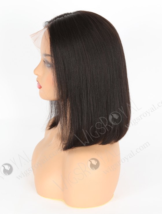In Stock Indian Remy Hair 12" YAKI BOB Natural Color Lace Front Wig MLF-01013-6794