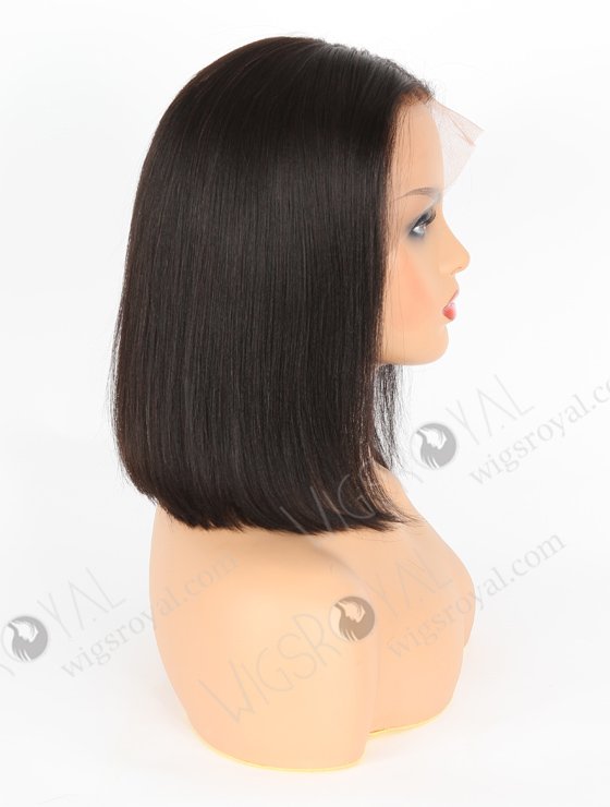 In Stock Indian Remy Hair 12" YAKI BOB Natural Color Lace Front Wig MLF-01013-6796
