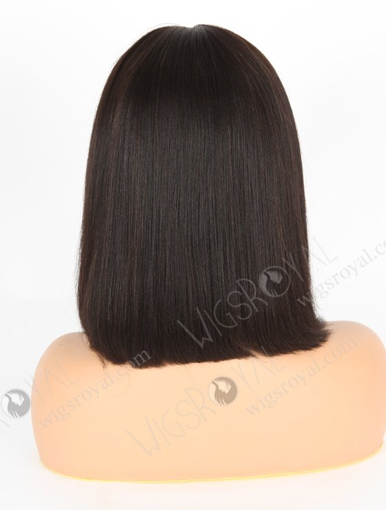 In Stock Indian Remy Hair 12" YAKI BOB Natural Color Lace Front Wig MLF-01013-6795