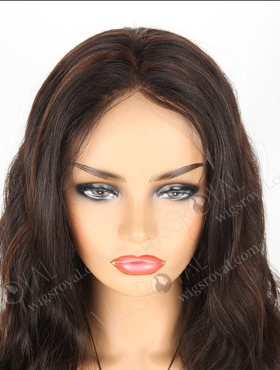 In Stock Indian Remy Hair 20" Body Wave 1b/4# Highlights Color Full Lace Wig FLW-01895-7483