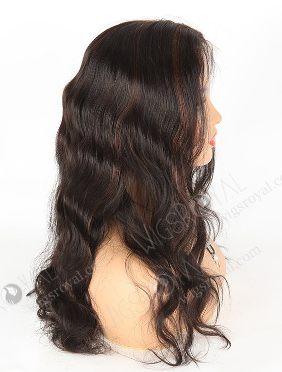 In Stock Indian Remy Hair 20" Body Wave 1b/4# Highlights Color Full Lace Wig FLW-01895-7486