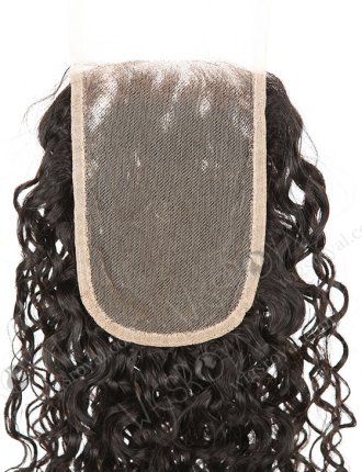 In Stock Indian Remy Hair 14" Loose Pixie Curl Natural Color Top Closure STC-391