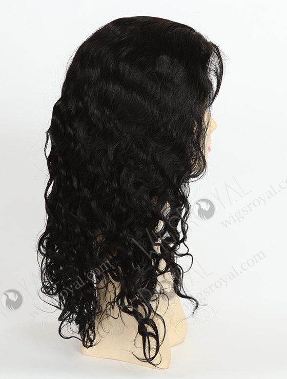 Full Lace Wigs With Baby Hair On Sale Human Hair 16" Very Wavy 25mm 1# Color FLW-01202-7089