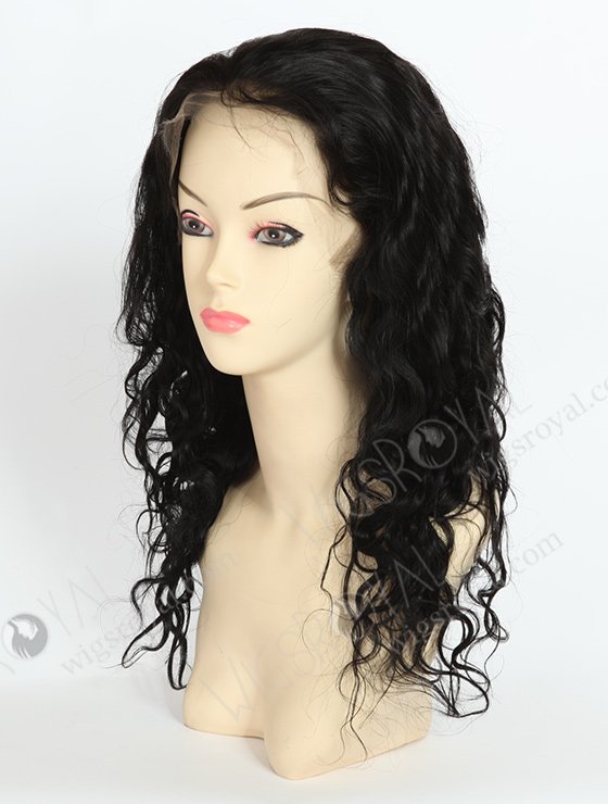 Full Lace Wigs With Baby Hair On Sale Human Hair 16" Very Wavy 25mm 1# Color FLW-01202-7090